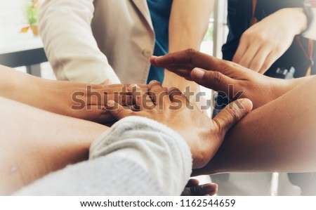 Collaborate with many organizations. Royalty-Free Stock Photo #1162544659