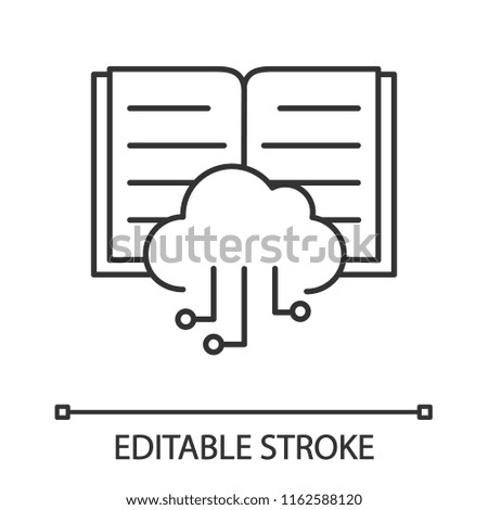 Big data linear icon. Thin line illustration. Cloud computing. Machine learning. Data mining. Contour symbol. Vector isolated outline drawing. Editable stroke