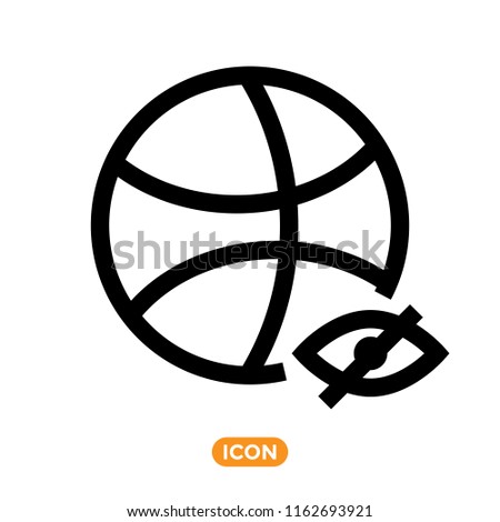 Ball Vector Icon. Sport related symbol in flat line style.