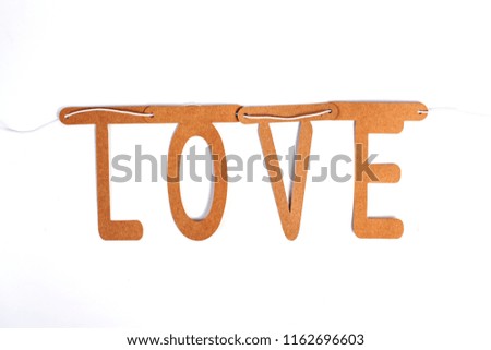 love word construction with letter blocks 