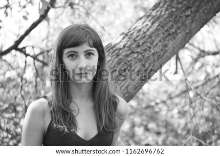 Young Woman  happy in woods