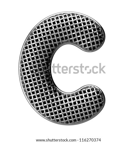 Letter C from round microphone style alphabet. There is a clipping path