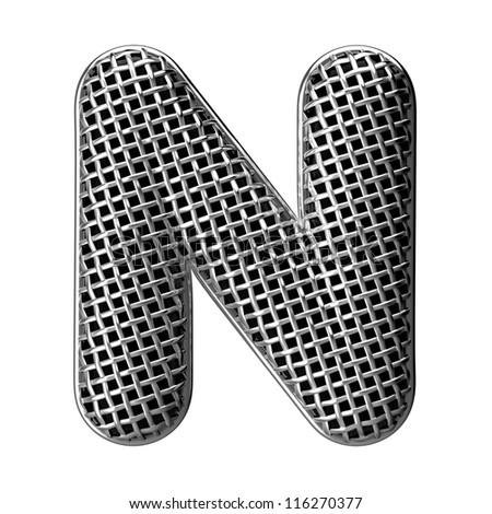 Letter N from round microphone style alphabet. There is a clipping path
