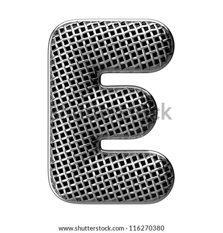 Letter E from round microphone style alphabet. There is a clipping path