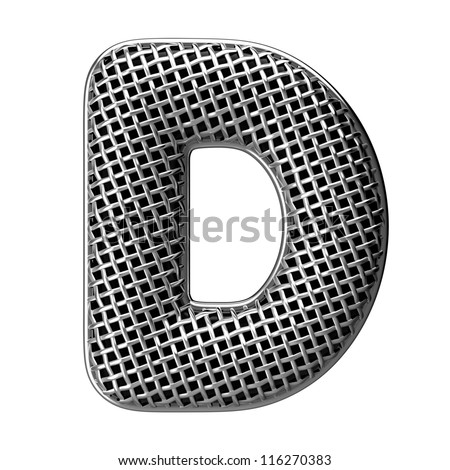 Letter D from round microphone style alphabet. There is a clipping path