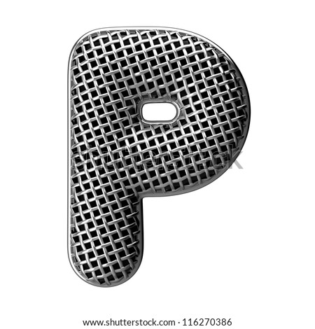 Letter P from round microphone style alphabet. There is a clipping path