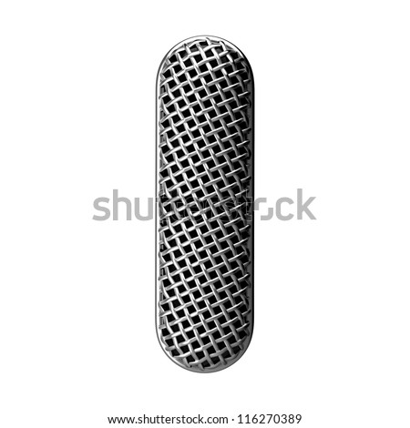 Letter I from round microphone style alphabet. There is a clipping path