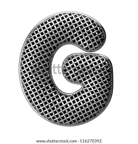 Letter G from round microphone style alphabet. There is a clipping path