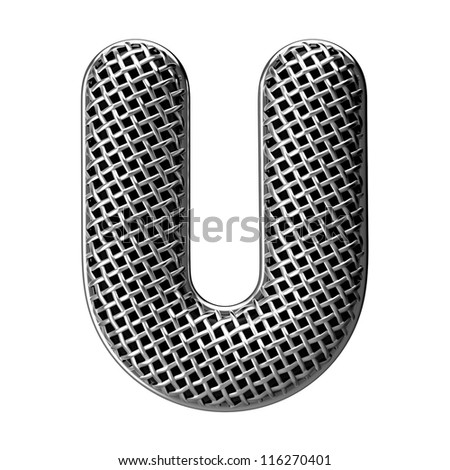 Letter U from round microphone style alphabet. There is a clipping path