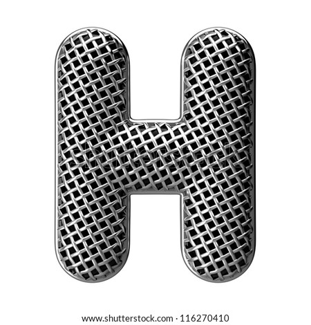 Letter H from round microphone style alphabet. There is a clipping path