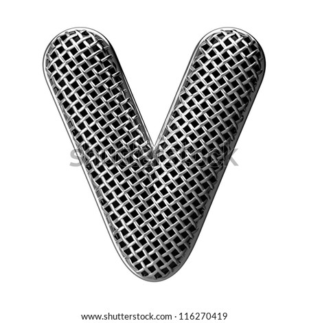 Letter V from round microphone style alphabet. There is a clipping path