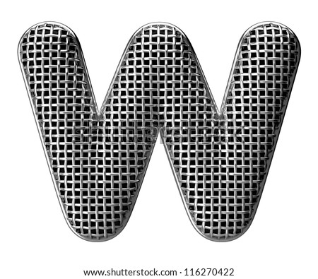 Letter W from round microphone style alphabet. There is a clipping path