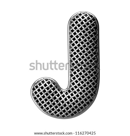 Letter J from round microphone style alphabet. There is a clipping path