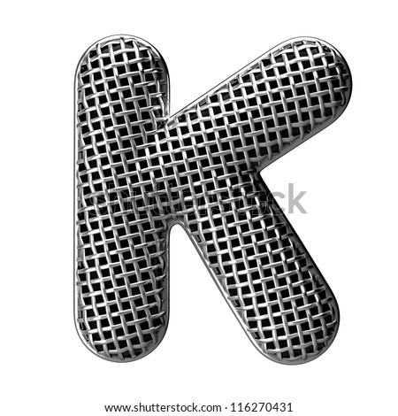 Letter K from round microphone style alphabet. There is a clipping path