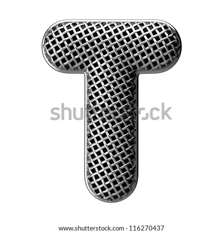Letter T from round microphone style alphabet. There is a clipping path