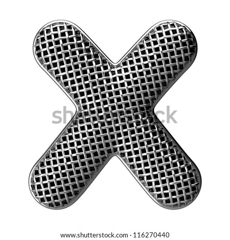Letter X from round microphone style alphabet. There is a clipping path
