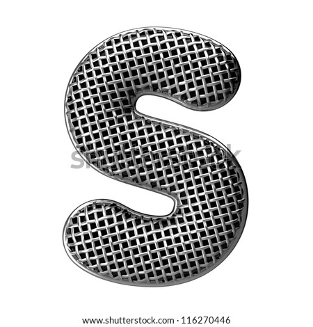 Letter S from round microphone style alphabet. There is a clipping path