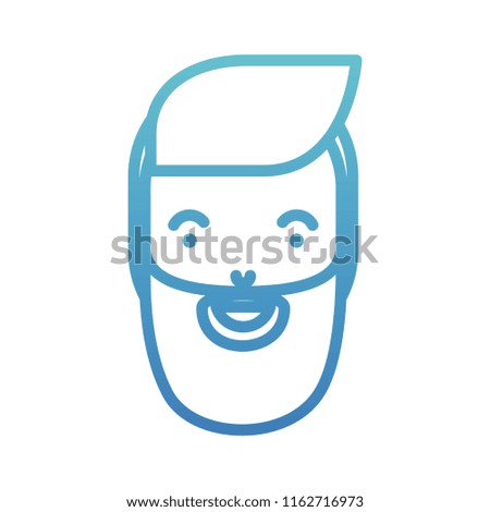 young man head with beard avatar character