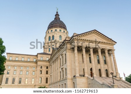 Exterior of the Kansas State Capital Building in Topeka, Kansas