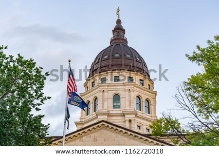 Dome of the Kansas State Capital Building in Topeka, Kansas