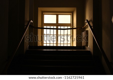Window in the dark corridor