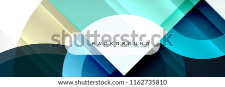 Vector circular geometric abstract background, template design