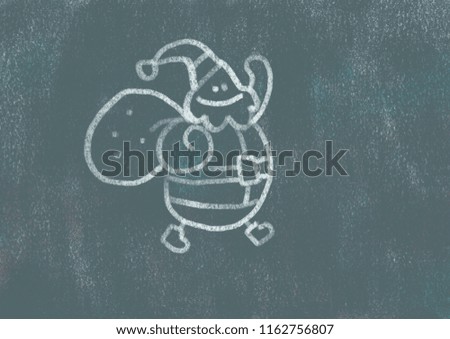 Black board and chalk concepts series, Santa Claus cartoon