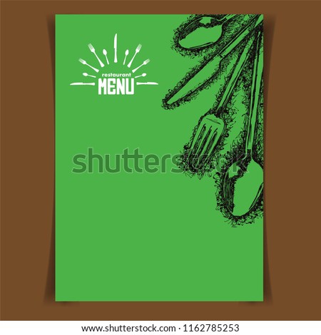 Restaurant, coffee menu design vector, green background