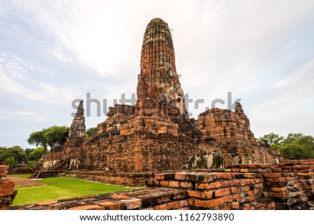 Wat Phra Ram temple is a one of the most beautiful in Ayutthaya historical park Thailand.
