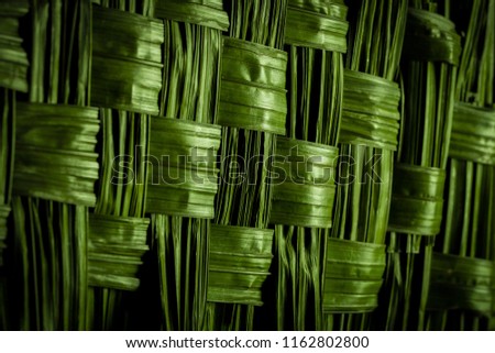 Green palm leaf woven