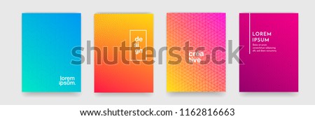 Abstract geometric pattern background with line texture for business brochure cover design. Gradient Pink, orange, purple, blue and green vector banner poster template Royalty-Free Stock Photo #1162816663