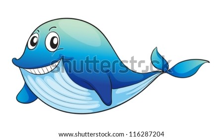 illustration of a blue fish on a white background