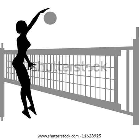 volleyball woman silhouette vector 2