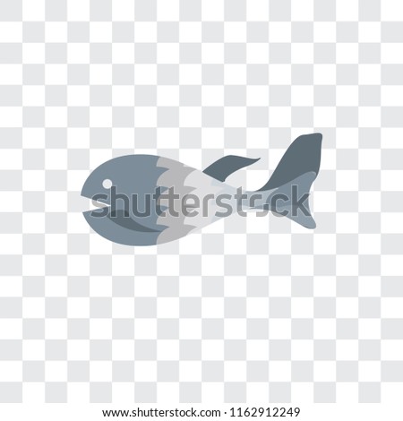 Fish vector icon isolated on transparent background, Fish logo concept