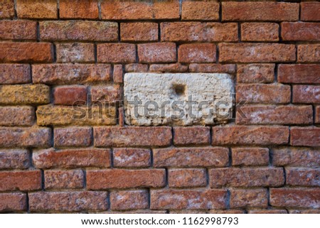Background of red brick wall pattern texture.