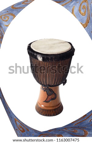 African djembe isolated on white background