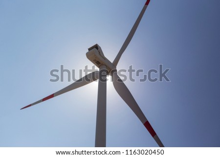 Wind power rotor backlit recording