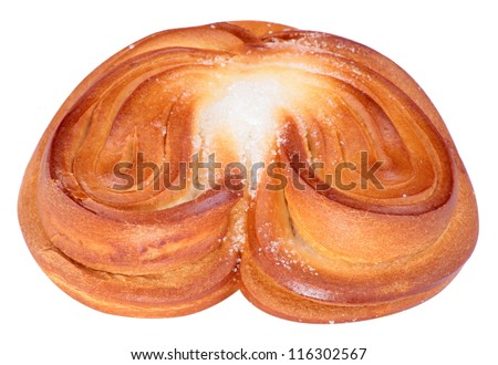 twist bun with heart shape isolated