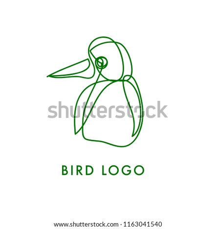 bird logo line art drawing simple and minimalist