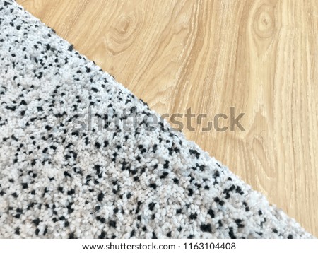 Carpet on parquet floor, carpet for home decoration