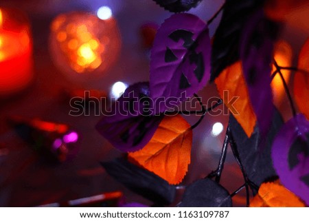 Halloween decorations with candles