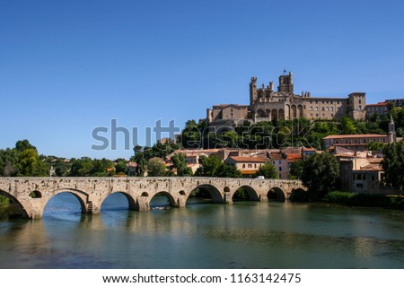 Panoramic view of French city bezier france
