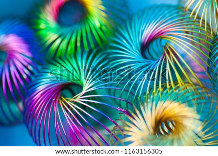 Abstract background with metallic rings shapes.