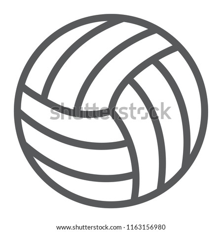 Volleyball line icon, game and sport, ball sign, vector graphics, a linear pattern on a white background, eps 10.