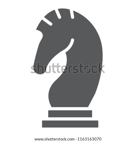 Chess glyph icon, game and sport, horse chess figure sign, vector graphics, a solid pattern on a white background, eps 10.