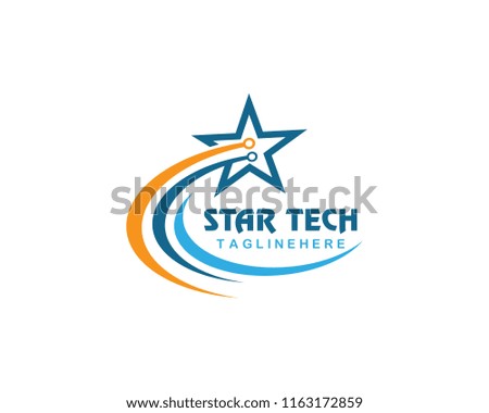 Star tech Logo Template vector icon illustration design