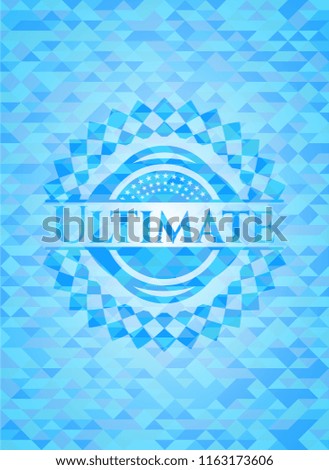 Ultimate light blue emblem with mosaic background