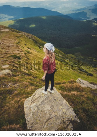 Girl in the mountains