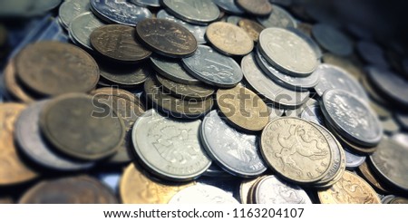 Spilled Russian Coins. Can be used as a background.