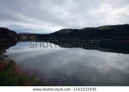 Scenic view of Titovka River, Sredny Peninsula, Russia
